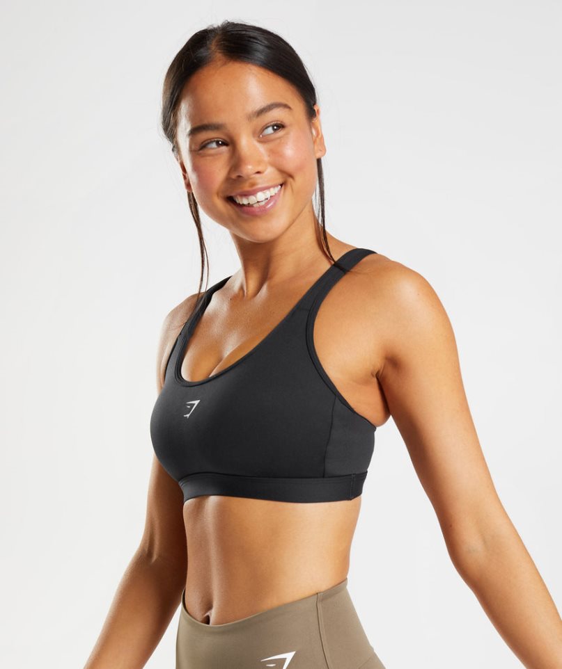 Women's Gymshark Fraction Sports Bra Black | NZ 2YAWHD